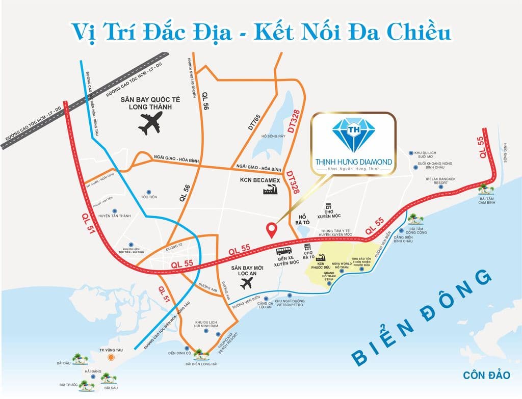Vị tr&iacute; dự &aacute;n Thịnh Hưng Diamond B&agrave; T&ocirc;