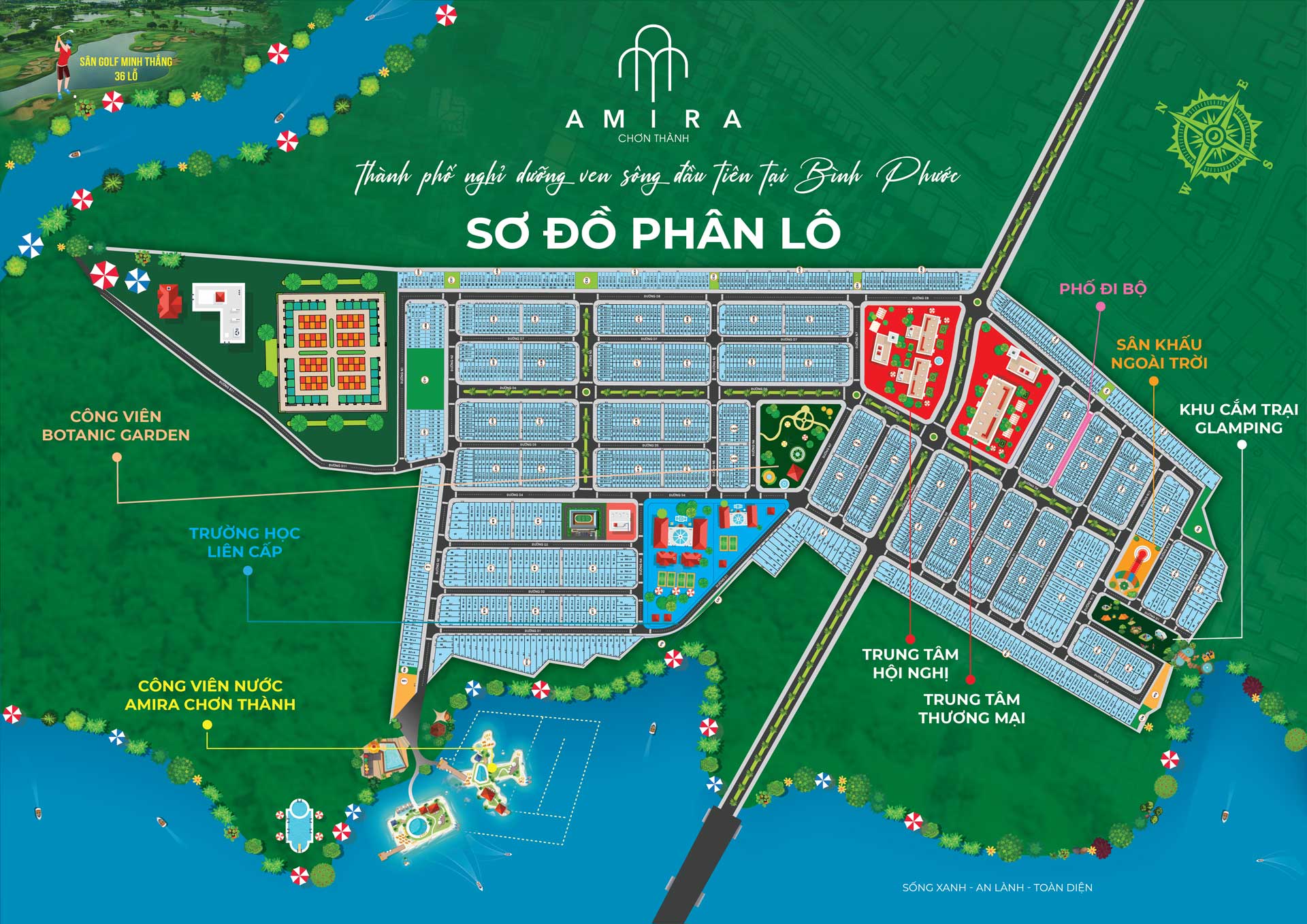 Mặt bằng Phân lô Dự án Amira Chơn Thành Mặt bằng Phân lô Dự án Amira Chơn Thành